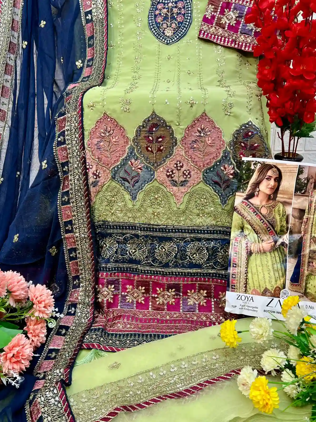 Zaha Zoya Vol 1 Faux Georgette Wholesale Pakistani Salwar Suit Catalog — Wholesale Salwar Suits, MPA wholesale from Surat - Gallery Image 5